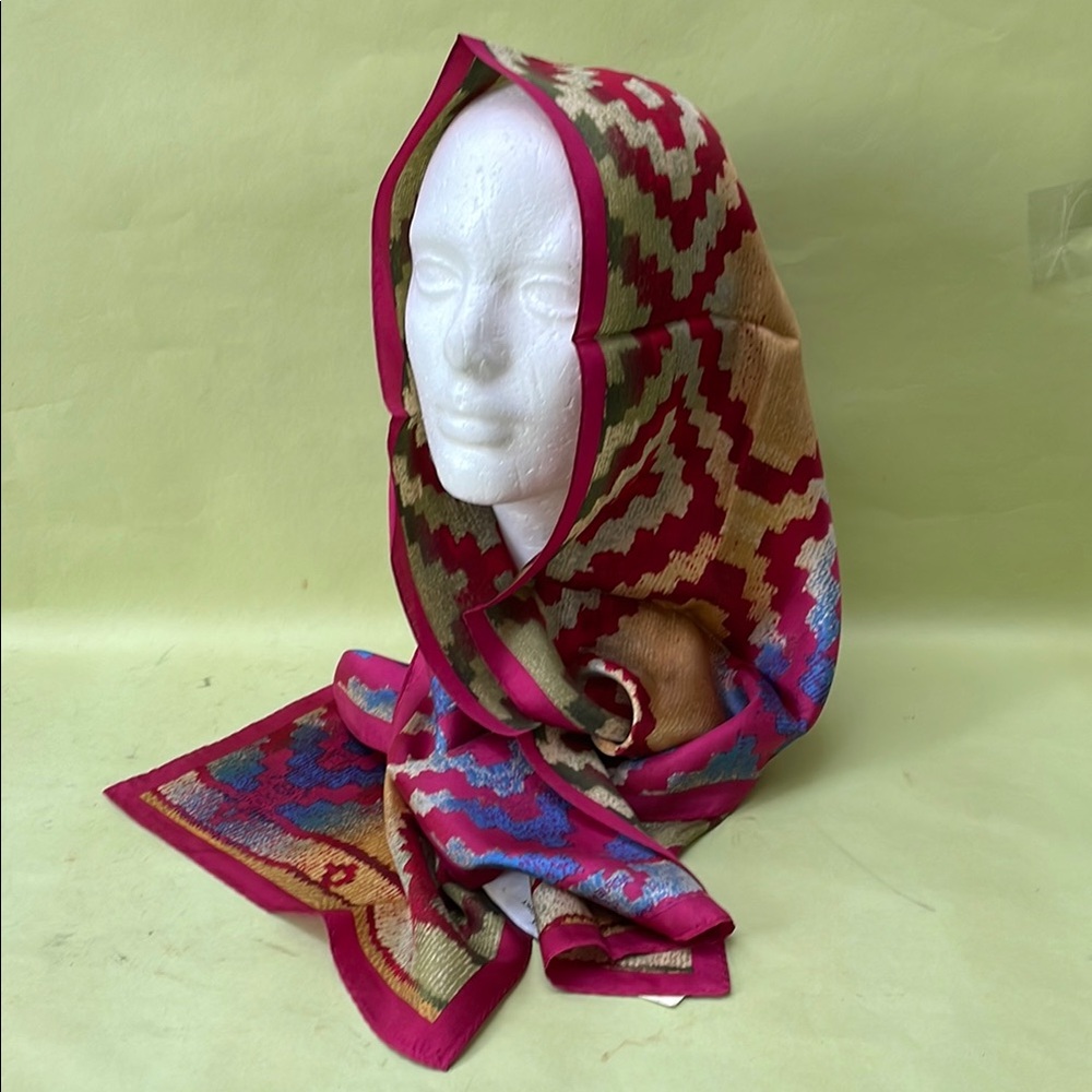 Vintage multicolored Adrienne Landau silk scarf